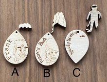 Load image into Gallery viewer, Frank, Bride and Mummy Layered Dangle PAIRS
