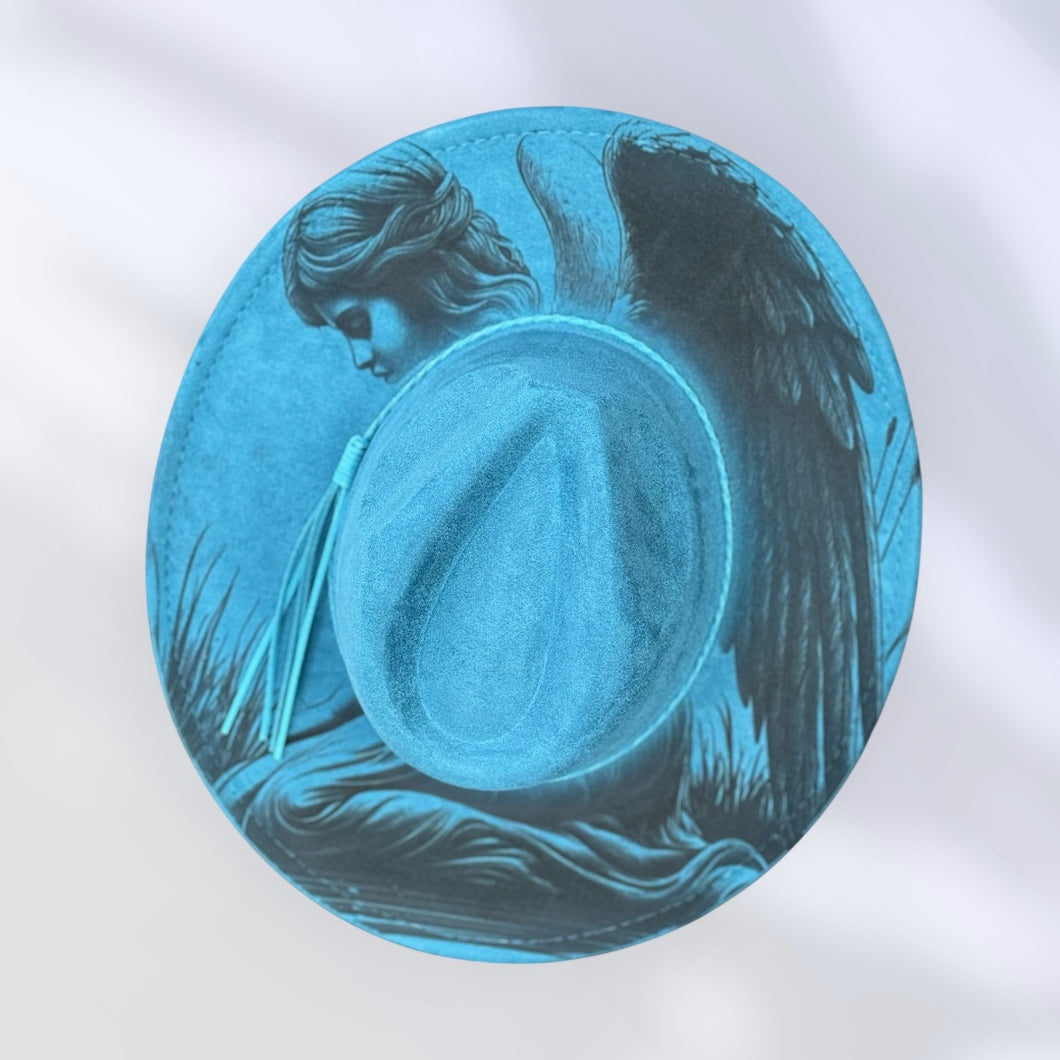 Angel Wide Brim Vegan Suade Hat