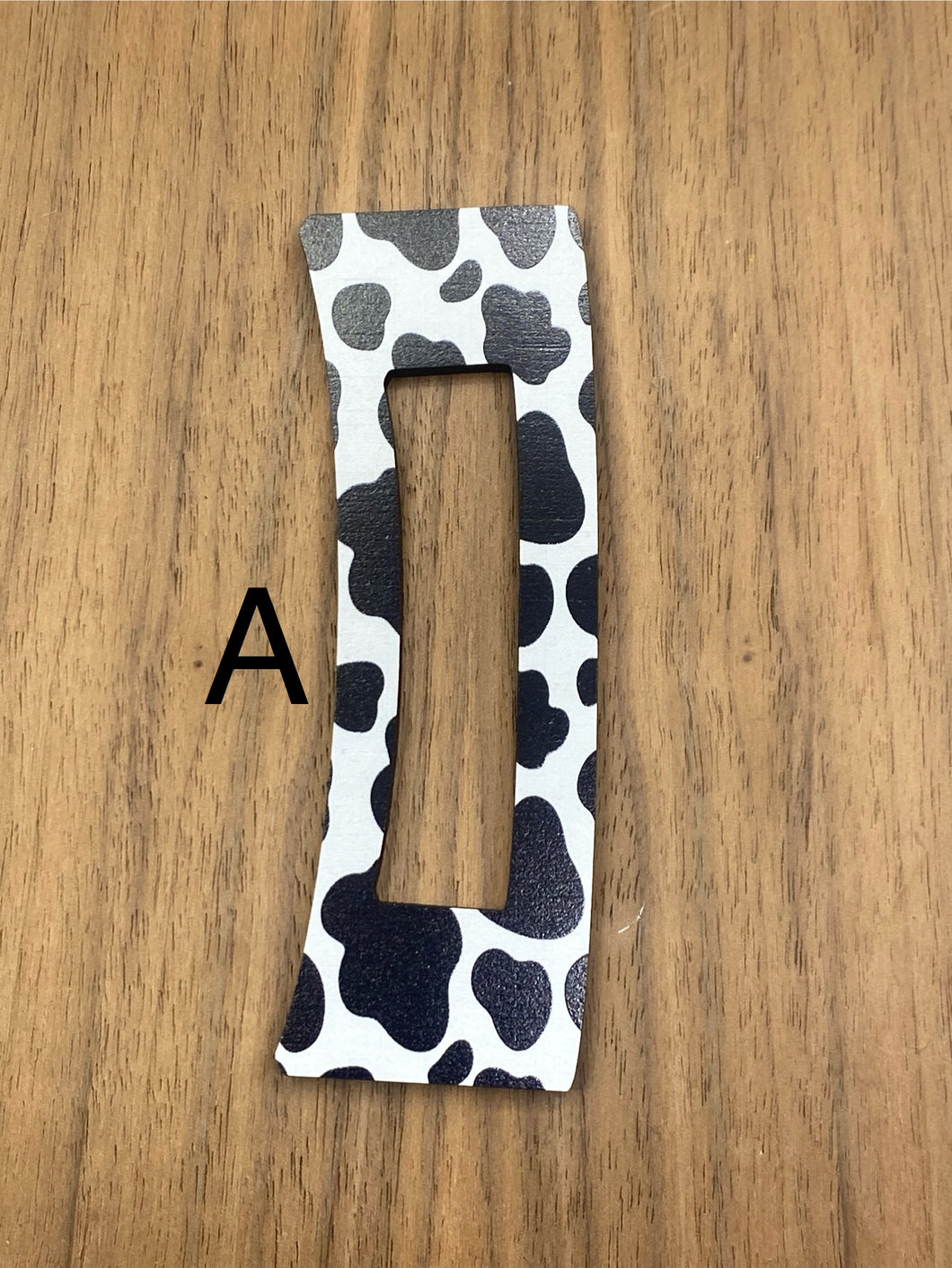 Cow Spots Black and White MDF Claw Clip Blank