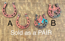 Load image into Gallery viewer, Horseshoe in Copper Acrylic Dangle PAIR
