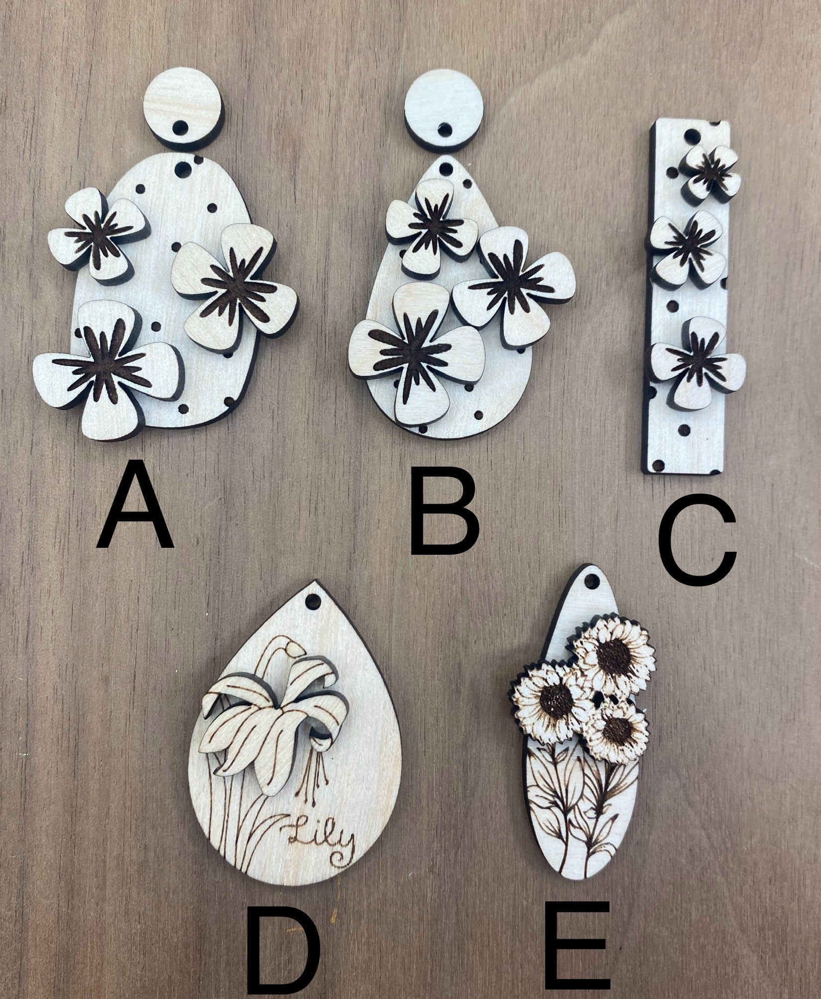Flower Dangles Layered Style PAIRS – UnderwoodWorksllc