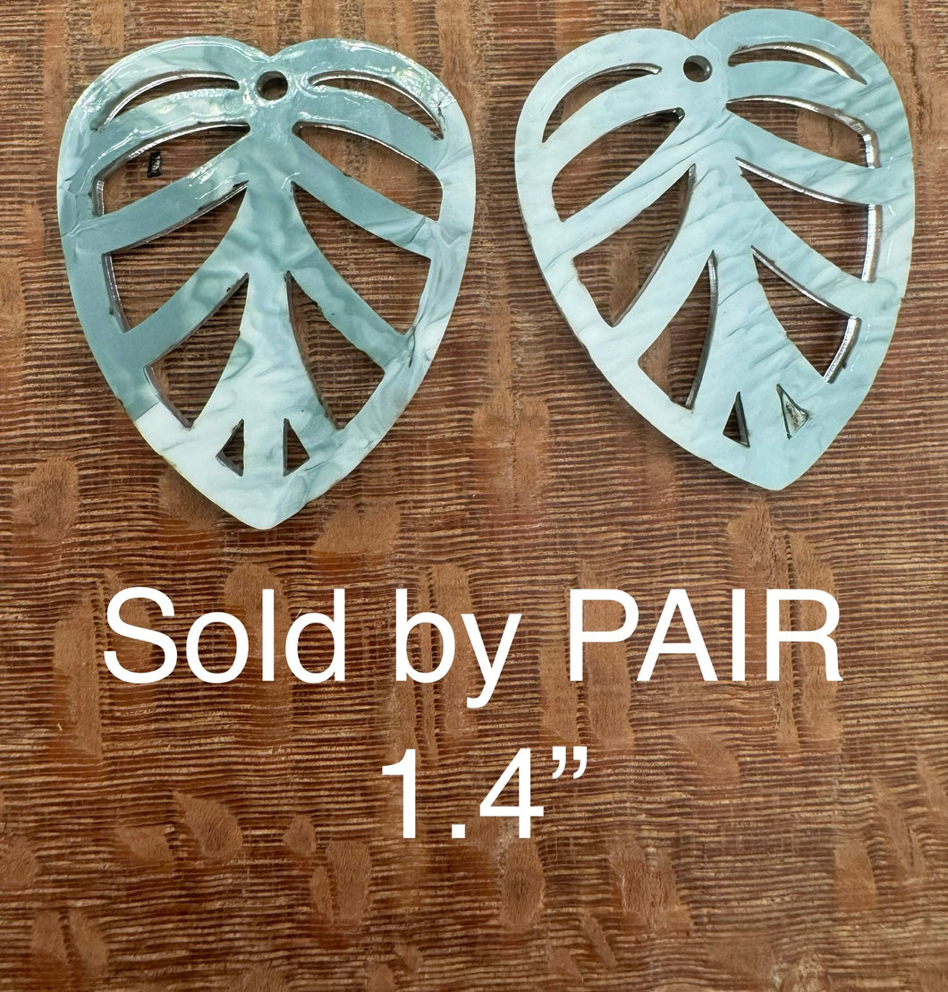 Monstera Leaf Acrylic Dangle PAIR