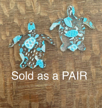 Load image into Gallery viewer, Sea Turtle Pattern Acrylic Dangle PAIR
