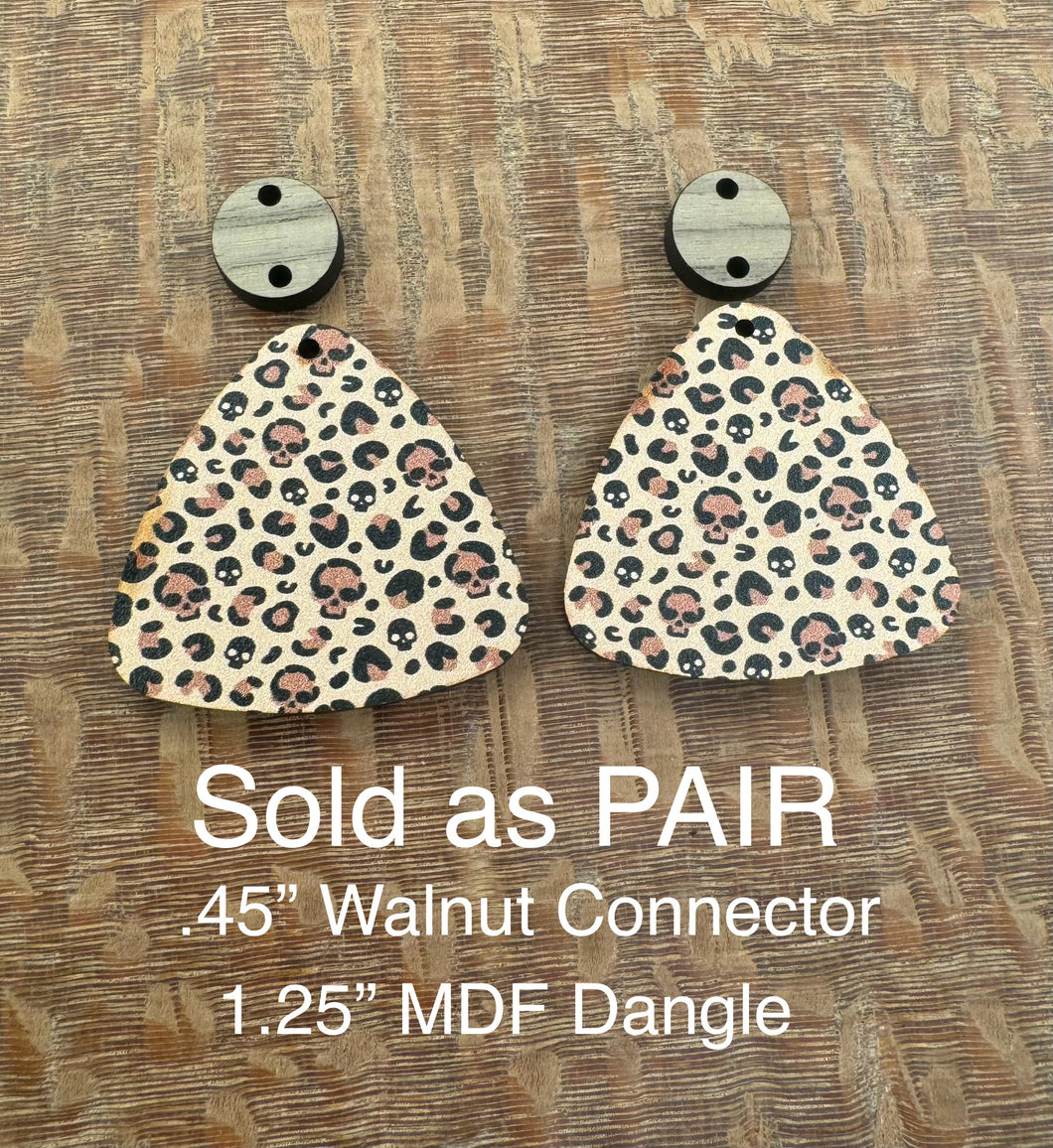 Leopard Pattern with Skulls PAIR