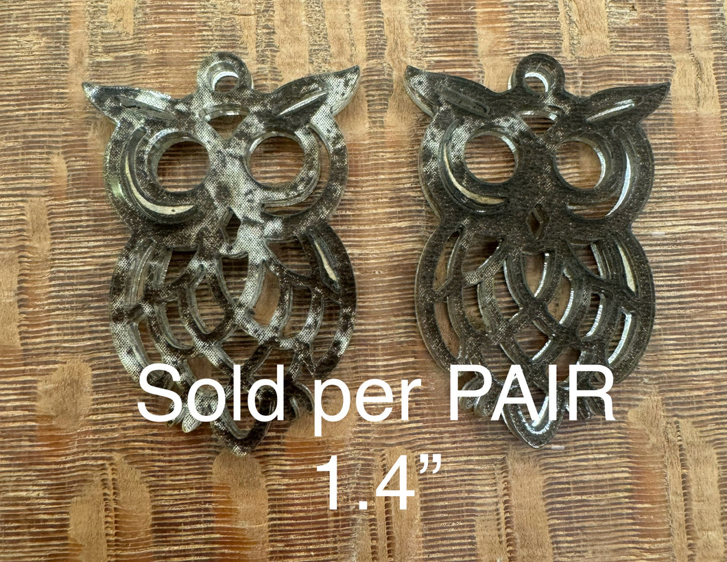 Owl Acrylic Dangle PAIR