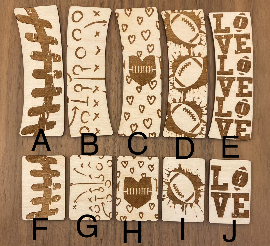 Football Pattern Claw Clip Blank