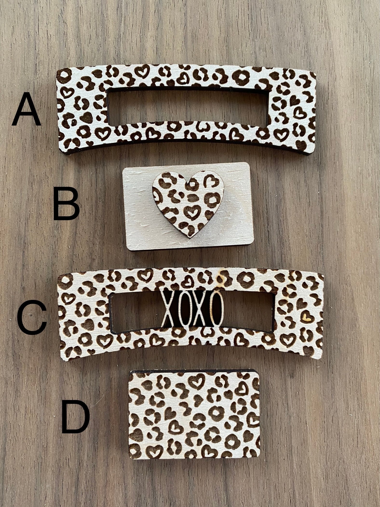 Leopard Pattern Clip Leopard heart Pattern Claw Clip Blank – UnderwoodWorksllc