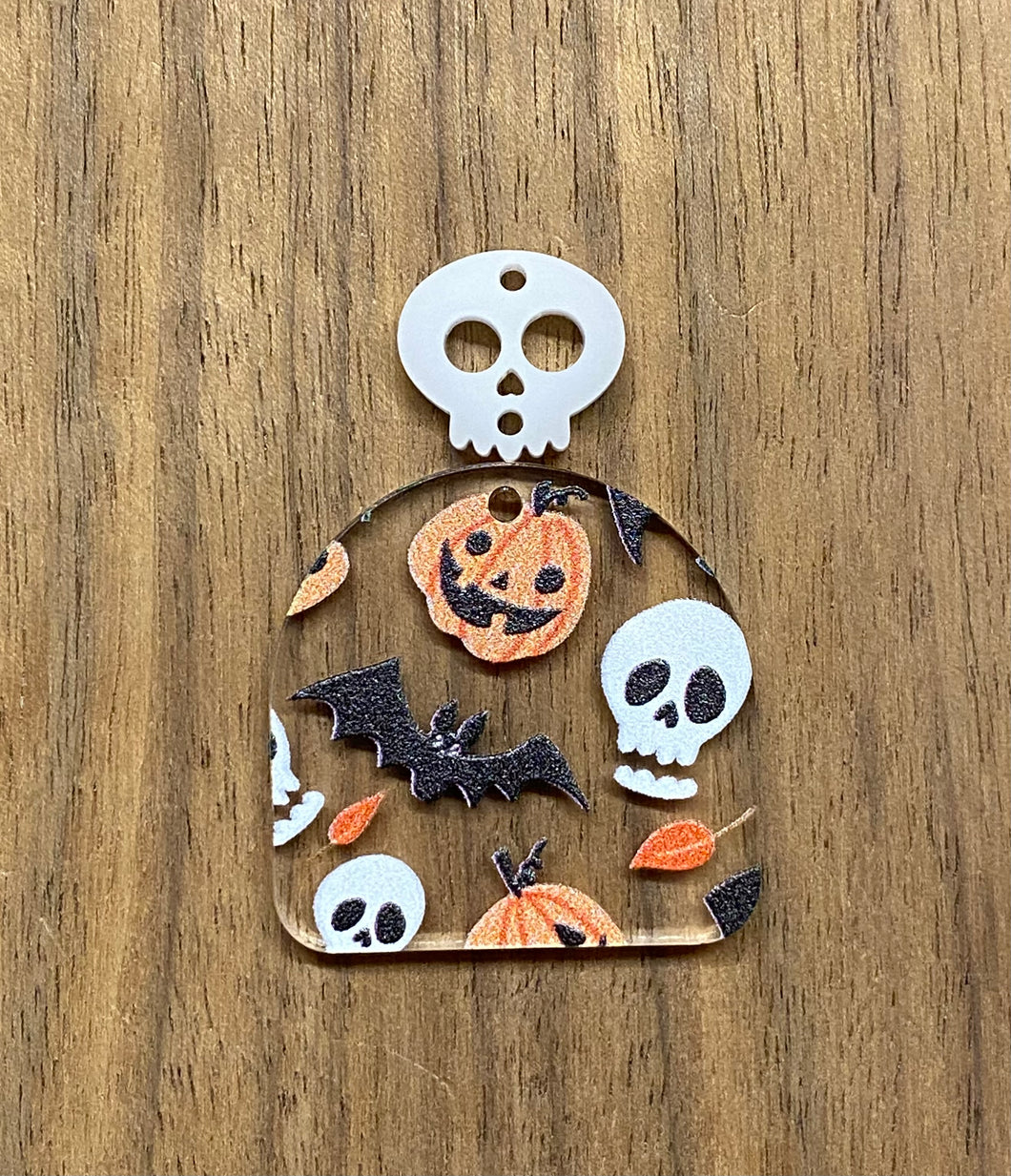 Halloween Pattern Acrylic Tombstone with White Acrylic Connector