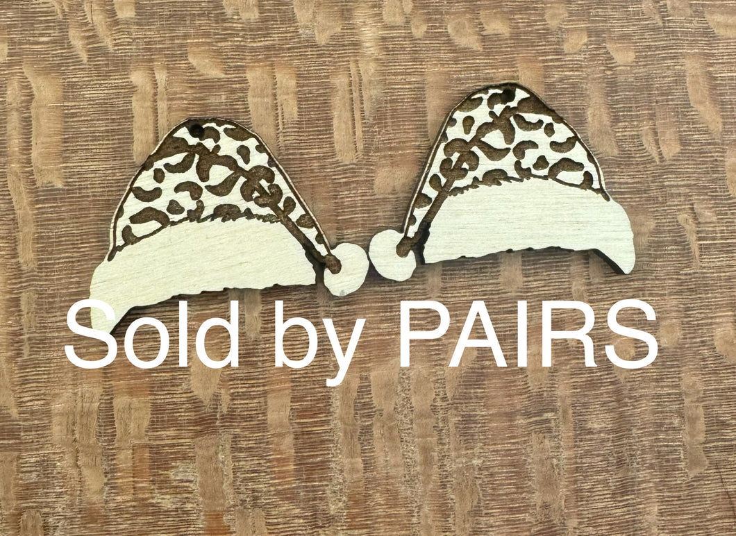 Santa Hat Leopard Dangle PAIR