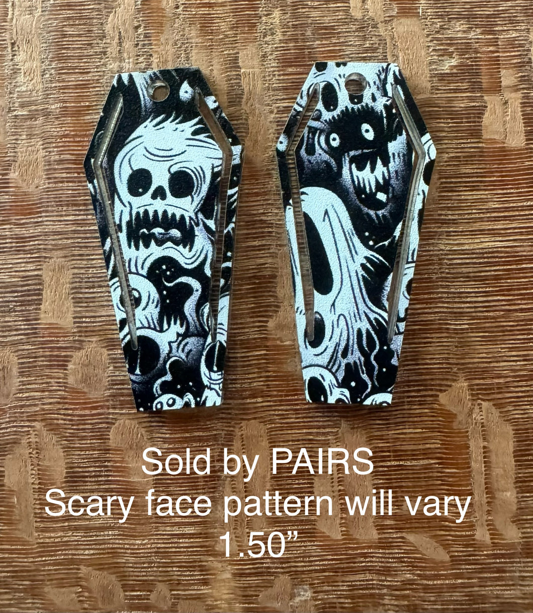 Scary Face Coffin Acrylic PAIRS