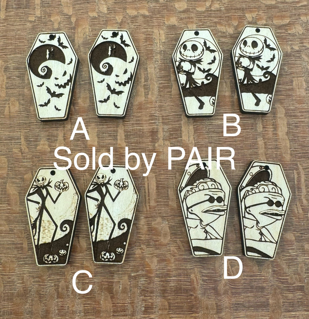 Halloween Coffin Dangle PAIR