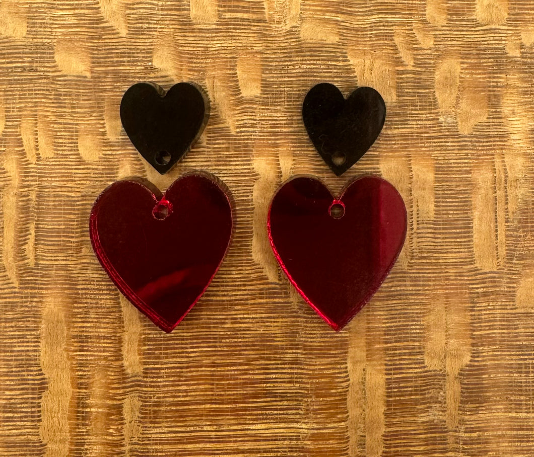 Heart and Connector Dangle PAIRS