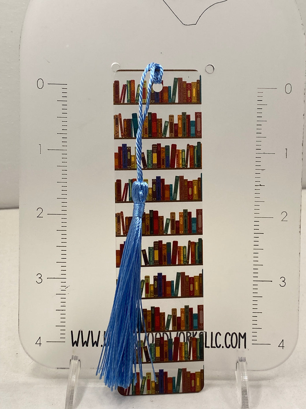 Rows of Books Bookmark with Tassel