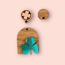 Load image into Gallery viewer, Cedar Arch with Jade pattern Clover with Cedar Stud Connector
