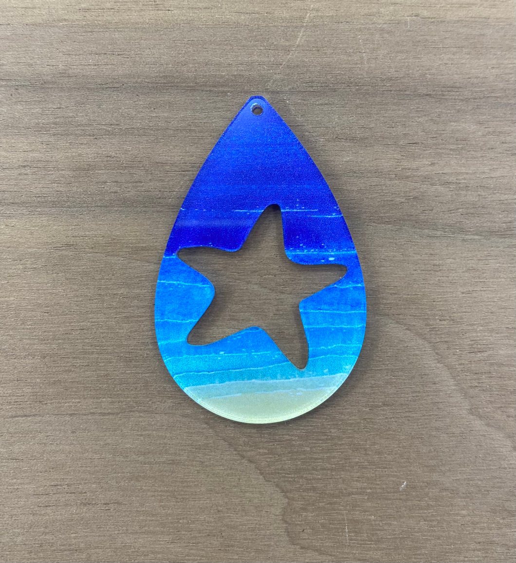 Teardrop in Beach Surf Pattern Acrylic