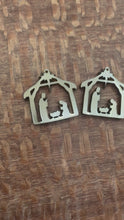 Load and play video in Gallery viewer, Manger Scene Bronze Acrylic Dangle PAIR
