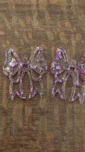 Load and play video in Gallery viewer, Bow Shape in Pink Confetti Acrylic PAIR
