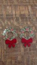 Load and play video in Gallery viewer, Christmas Wreath Shape in Wreath Pattern Acrylic PAIR
