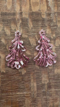 Load and play video in Gallery viewer, Christmas Tree in Pink Glitter Acrylic PAIR
