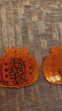 Load and play video in Gallery viewer, Pumpkin Orange Mirrored Acrylic Dangle PAIR
