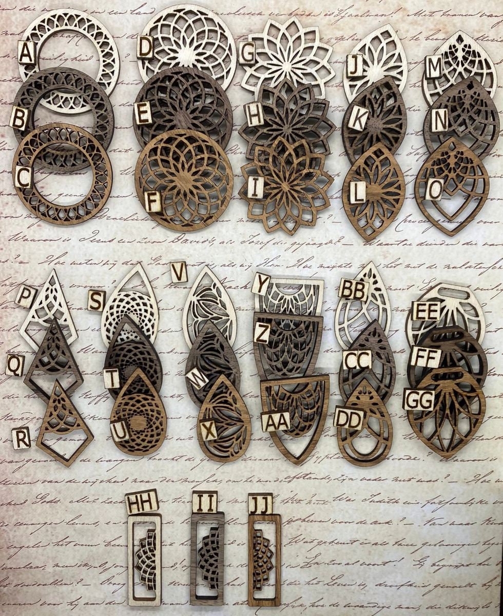 Laser Cut Earring blank multiple styles