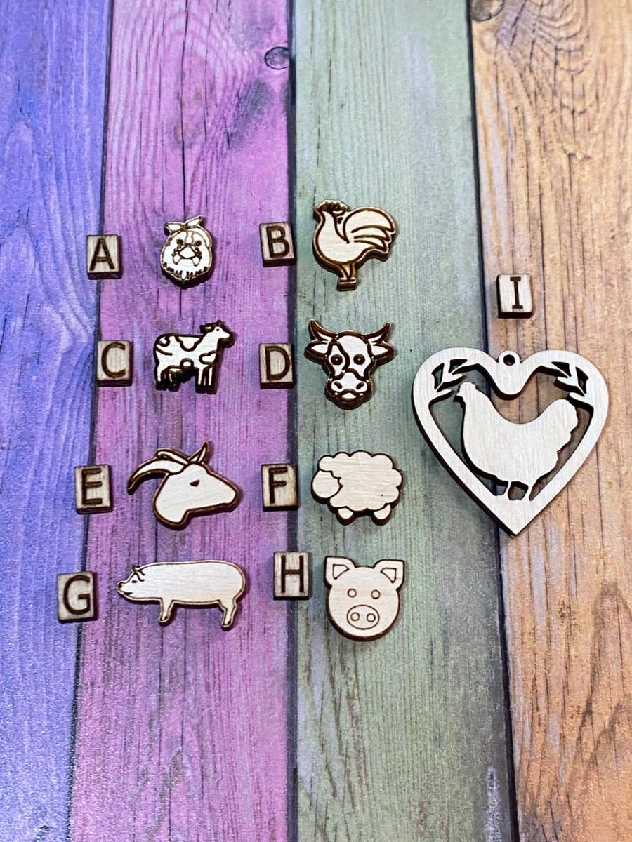 Farm Animal Studs and Chicken Dangle