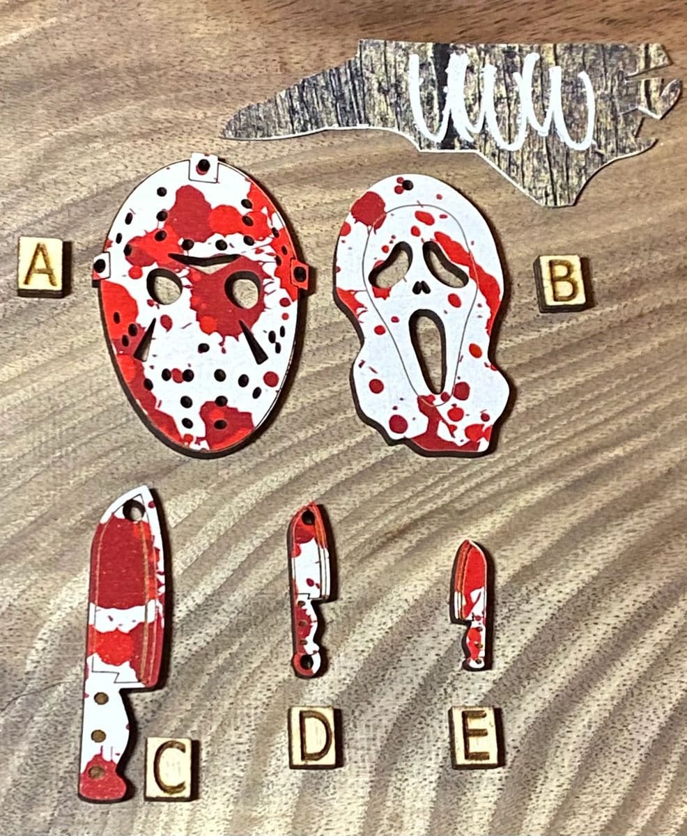 Blood splatter pattern scary guys and knives