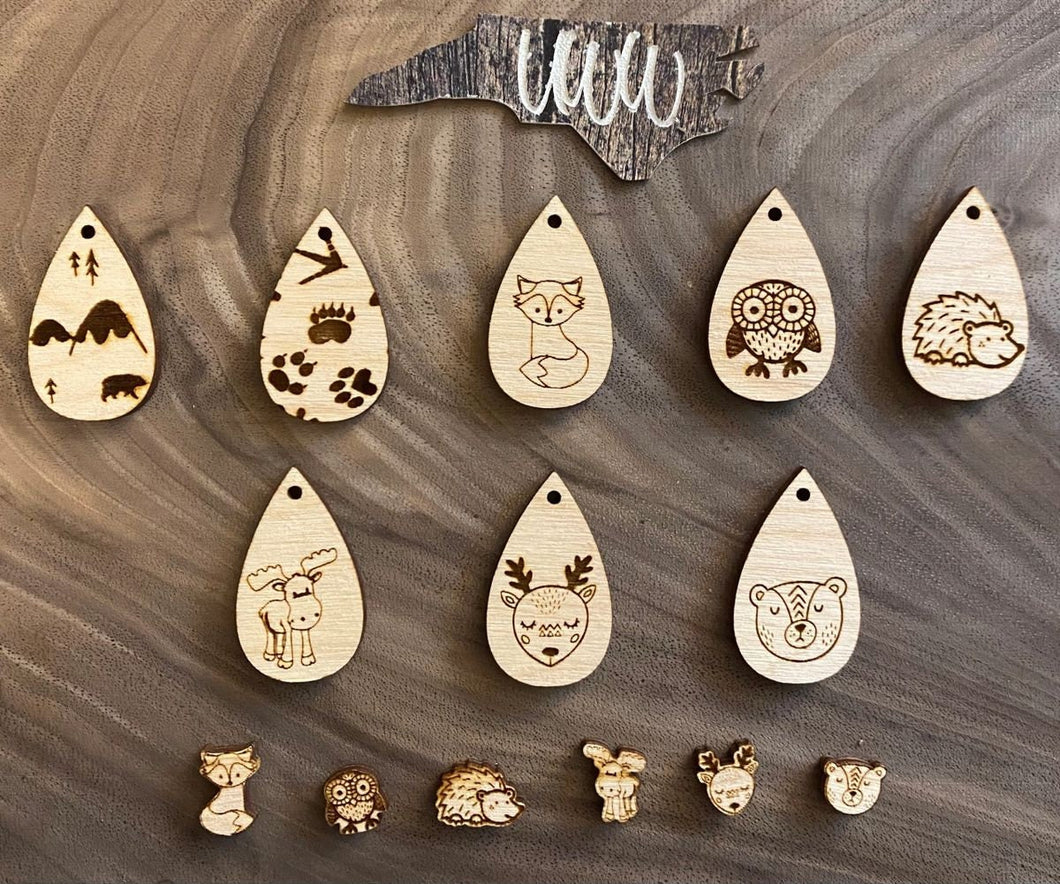 Woodland Critters teardrop and studs