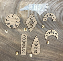 Load image into Gallery viewer, Moon Phase laser cut wooden blanks
