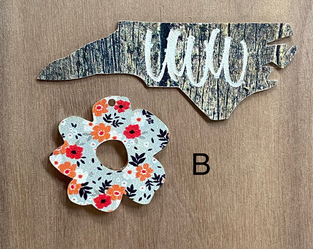 Boho Floral Acrylic Flower Shape PAIRS