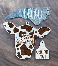 Load image into Gallery viewer, Merry Christmas Cow with Ear Tag Year
