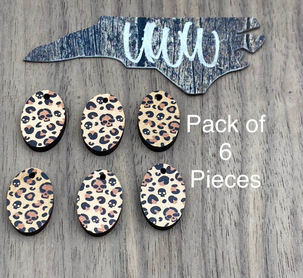 Mini Oval Halloween Pattern MDF Dangles