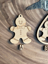 Load image into Gallery viewer, Gingerbread Man Dangle, Teardrop PAIRS
