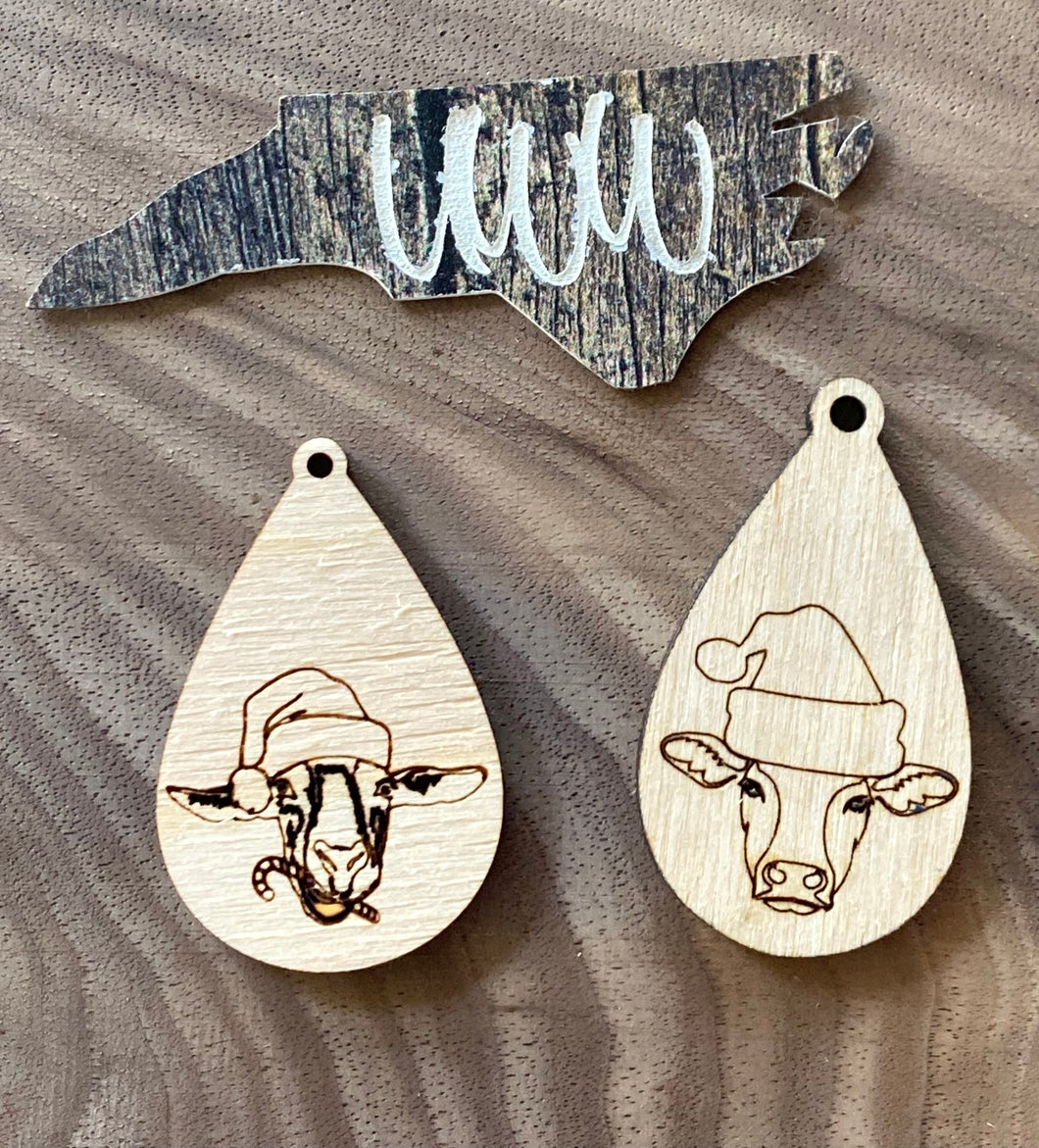 Christmas Goat and Cow Teardrop