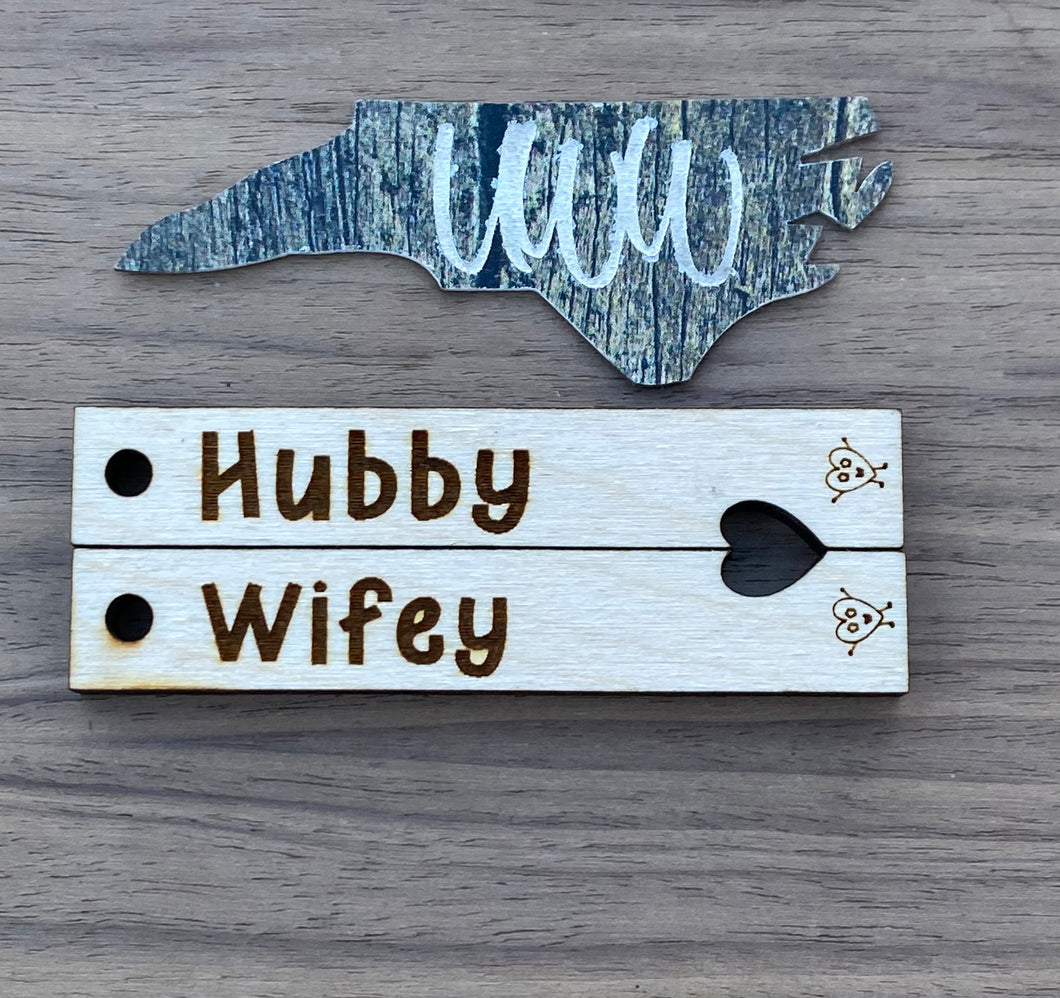 Hubby/ Wifey, Best Friend 2 Piece Keychain