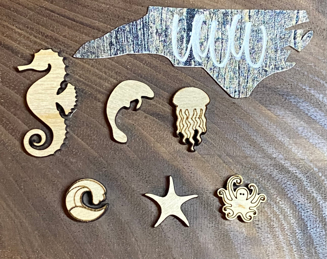 Beachy Inspiration Seahorse, Manatee, Jellyfish, Starfish, Wave and Octopus