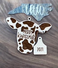 Load image into Gallery viewer, Merry Christmas Cow with Ear Tag Year
