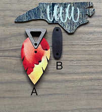 Load image into Gallery viewer, Fall Colors Pattern MDF Dangle Plus Walnut Connector PAIRS
