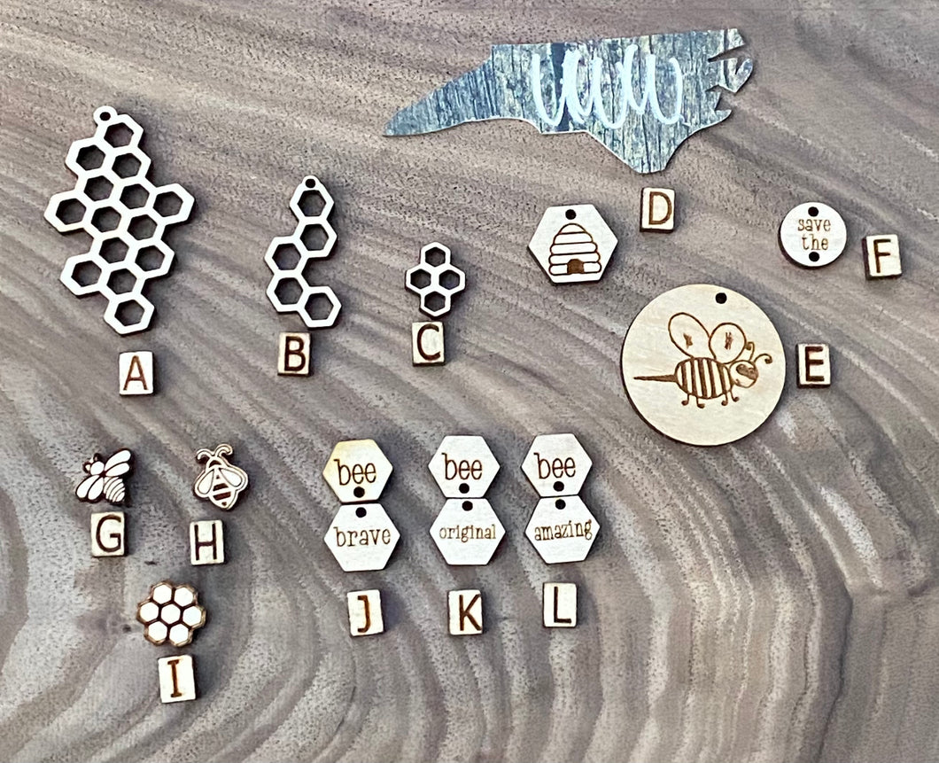 Honey Combs, Bee Stud, Word Hexes, Bee Round