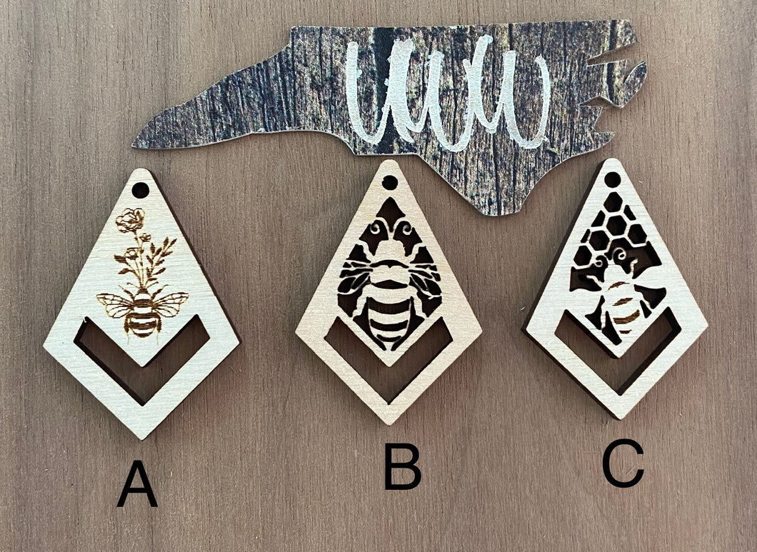 Honey Bee Macrame Pendant PAIRS