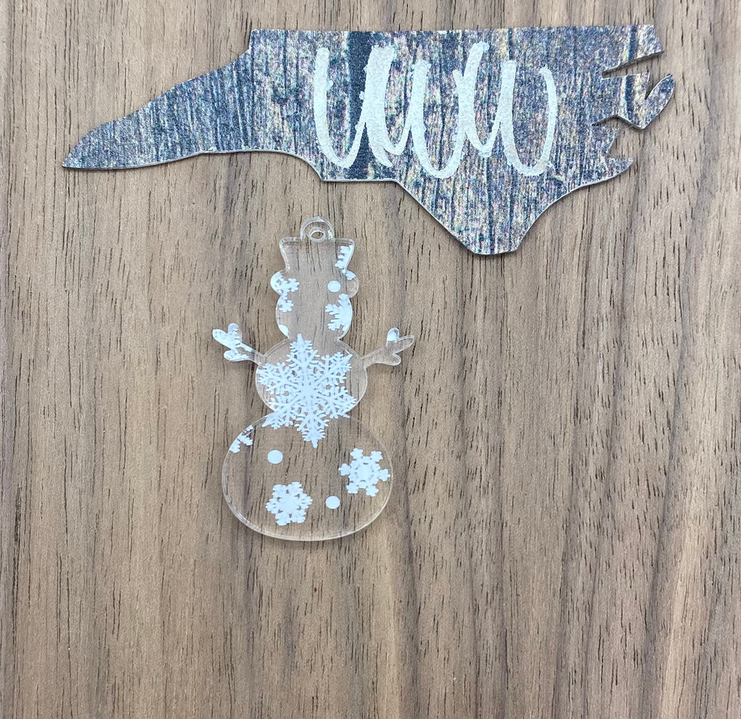 Snowflake Pattern Snowman Dangle