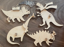 Load image into Gallery viewer, Dinosaur Ornament Blank with glue on accessories
