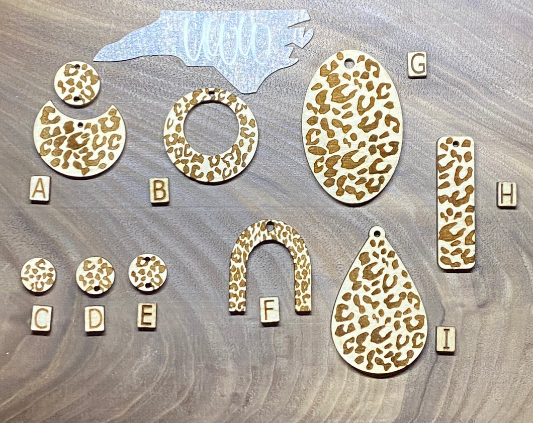 Leopard Print laser cut wooden blanks