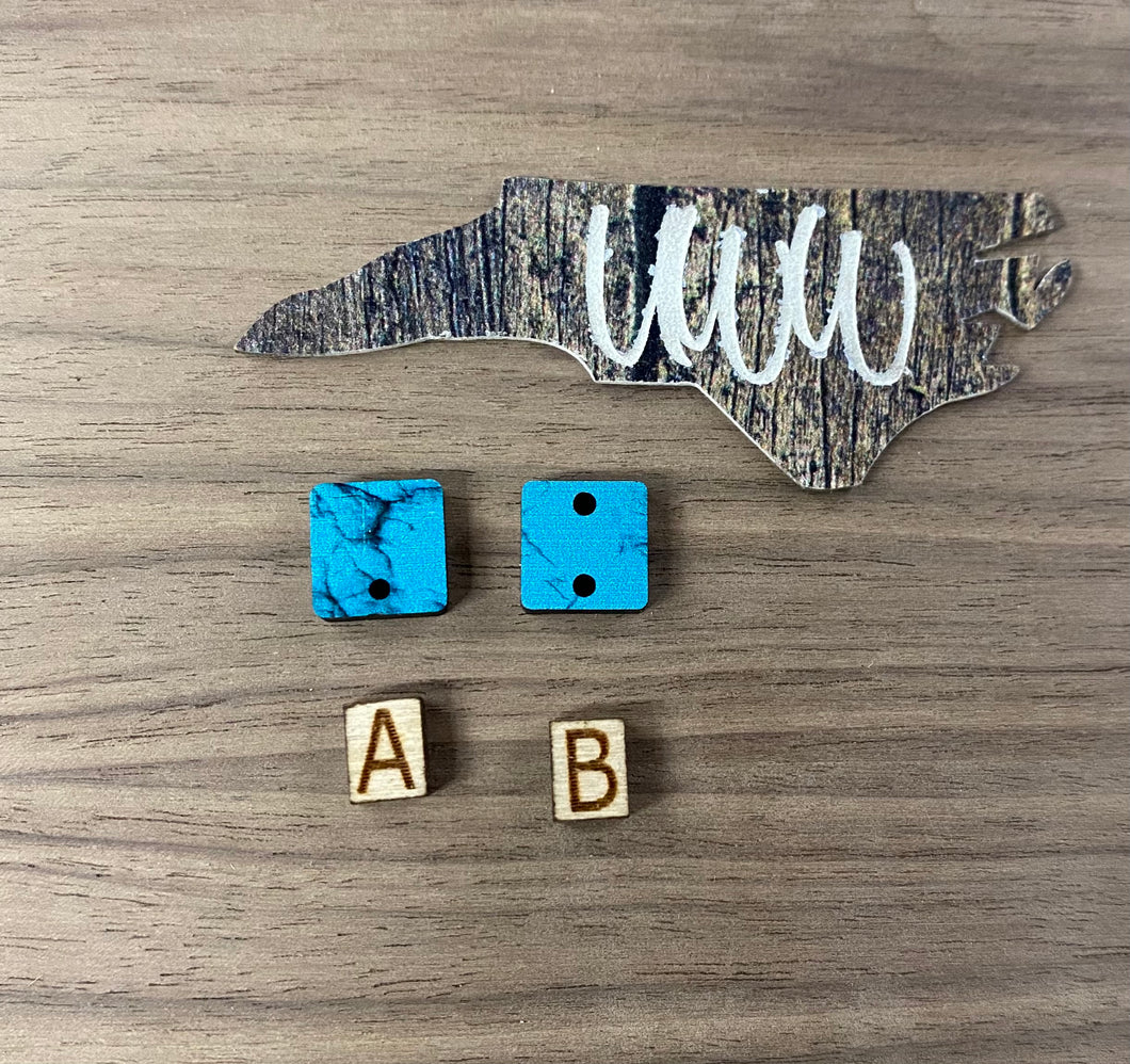 Turquoise MDF 1 hole and 2 hole connectors