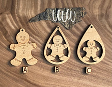 Load image into Gallery viewer, Gingerbread Man Dangle, Teardrop PAIRS
