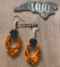 Load image into Gallery viewer, Orange and Black Acrylic Dangle
