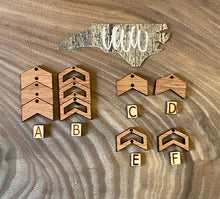 Load image into Gallery viewer, Solid/ Cut out Chevron laser Cut Earring blank With Holes
